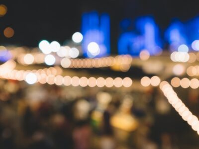 Night light bokeh blurry background
